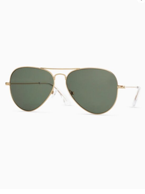 New! Quince Halston Polarized Stainless Steel Aviator Sunglasses Gold Green Lens main image 4